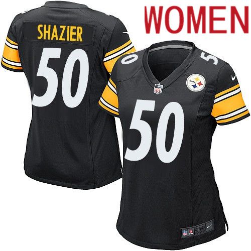 Women Pittsburgh Steelers #50 Ryan Shazier Nike Black Game NFL Jersey